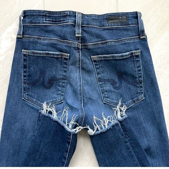 Adriano Goldschmied Denim Farrah High-Rise Skinny Ankle Raw Hem Blue Jeans 26R - Picture 11 of 13